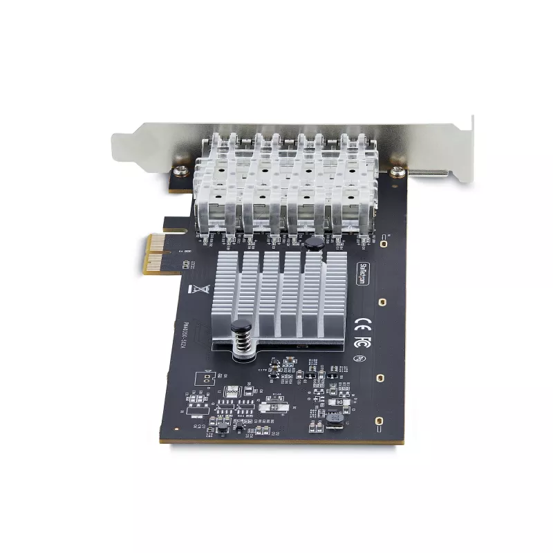 StarTech.com 4-Port GbE SFP Network Card, PCIe 2.0 x2 (x4, x8, x16 Compatible), Intel I350-AM4 4x 1GbE Controller, 1000BASE Copper/Fiber Optic, Desktop/Server Quad-Port Gigabit Ethernet NIC - Windows & Linux