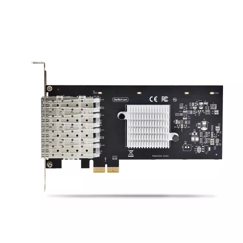 StarTech.com 4-Port GbE SFP Network Card, PCIe 2.0 x2 (x4, x8, x16 Compatible), Intel I350-AM4 4x 1GbE Controller, 1000BASE Copper/Fiber Optic, Desktop/Server Quad-Port Gigabit Ethernet NIC - Windows & Linux
