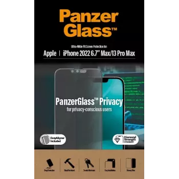 PanzerGlass ® Privacy Screen Protector iPhone 14 Plus | 13 Pro Max | Ultra-Wide Fit w. EasyAligner