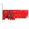 StarTech.com 2x M.2 SATA SSD Controller Card - PCIe, PCIe, M.2, Full-height / Low-profile, PCI 2.0, Red, CE, FCC, TAA