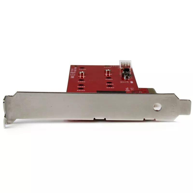 StarTech.com 2x M.2 SATA SSD Controller Card - PCIe, PCIe, M.2, Full-height / Low-profile, PCI 2.0, Red, CE, FCC, TAA
