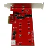 StarTech.com 2x M.2 SATA SSD Controller Card - PCIe, PCIe, M.2, Full-height / Low-profile, PCI 2.0, Red, CE, FCC, TAA