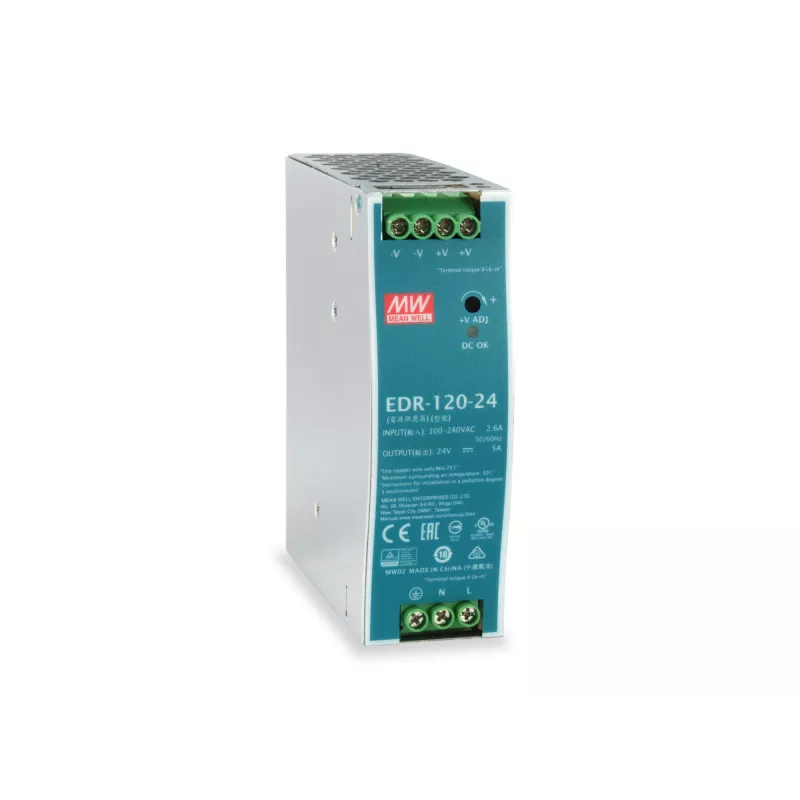 LevelOne 24V DC Industrial Power Supply, 120W, DIN-Rail