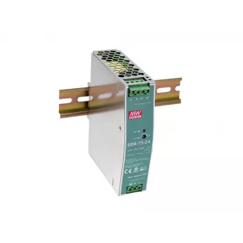 LevelOne 48V DC Industrial Power Supply, 75W, DIN-Rail, PoE Ready