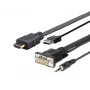 Vivolink PROHDMIMVGA1 video cable adapter 1 m HDMI+VGA+USB+3.5mm HDMI+VGA (D-Sub) +USB+3.5mm Black