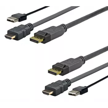 Vivolink PROHDMIUSBDP2 video cable adapter 2 m DisplayPort HDMI + USB Black