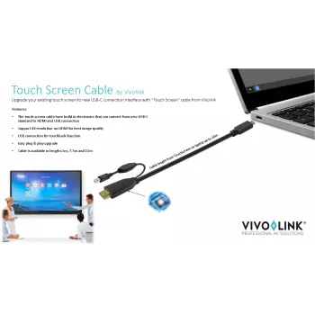 Vivolink PROUSBCHDMIUSBB7.5 USB cable USB 3.2 Gen 1 (3.1 Gen 1) 7.5 m USB C Black