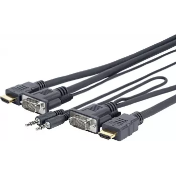 Vivolink PROVGAHDMIFLY3 video cable adapter 3 m VGA (D-Sub) + 3.5mm HDMI Type A (Standard) Black
