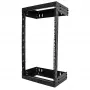 StarTech.com 18U 19 inch Wall Mount Open Frame Rack, Adjustable Depth 12-20 inch, Black