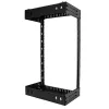 StarTech.com 18U 19 inch Wall Mount Open Frame Rack, Adjustable Depth 12-20 inch, Black