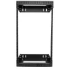 StarTech.com 18U 19 inch Wall Mount Open Frame Rack, Adjustable Depth 12-20 inch, Black