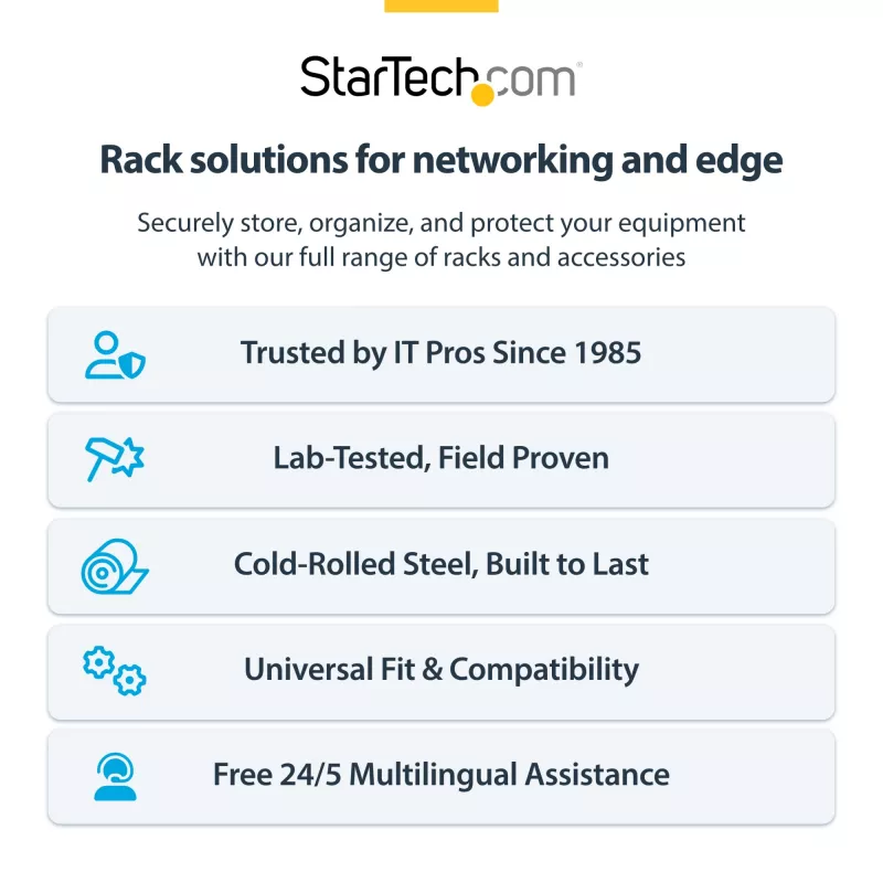 StarTech.com 2U Wall Mount Network Rack - 14In. Deep (Low Profile) - 19 inch Patch Panel Bracket for Shallow Server, IT Equipment, Network Switches - 77lbs/35kg Weight Capacity, Black