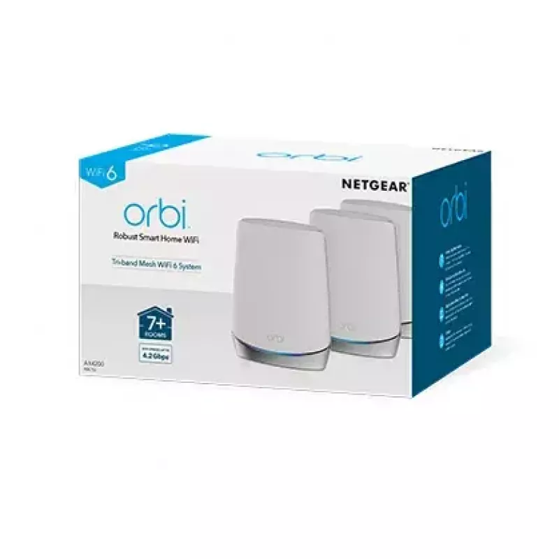 NETGEAR Orbi RBK753 AX4200 WiFi 6 Mesh System Tri-band (2.4 GHz / 5 GHz / 5 GHz) Wi-Fi 6 (802.11ax) White 7 Internal