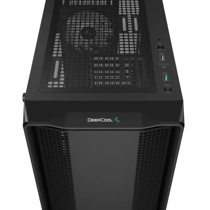 PC Case DeepCool CC560 V2 Midi Tower Black — ATX/microATX, Tempered Glass, RGB Front, 360mm Front Radiator, 370mm GPU