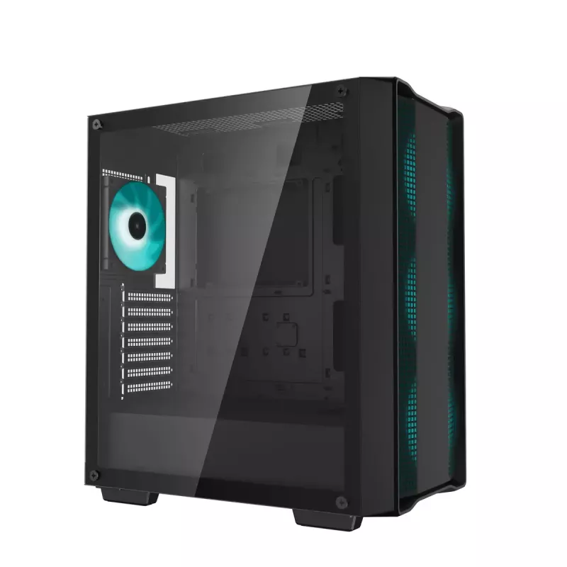 PC Case DeepCool CC560 V2 Midi Tower Black — ATX/microATX, Tempered Glass, RGB Front, 360mm Front Radiator, 370mm GPU
