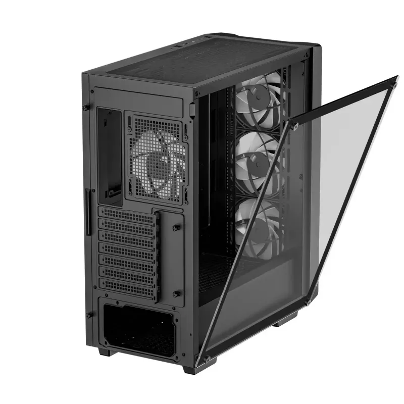 PC Case DeepCool CC560 V2 Midi Tower Black — ATX/microATX, Tempered Glass, RGB Front, 360mm Front Radiator, 370mm GPU