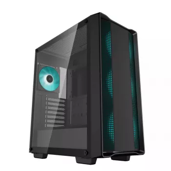 PC Case DeepCool CC560 V2 Midi Tower Black — ATX/microATX, Tempered Glass, RGB Front, 360mm Front Radiator, 370mm GPU