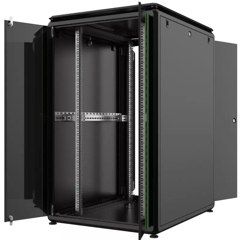 LANVIEW RDL26U81BL 26U 19-inch Free Standing Rack Cabinet, 600x800x1330 mm, Black, IP20, 600 kg