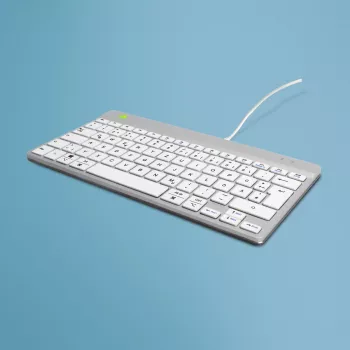 R-Go Tools Ergonomic keyboard R-Go Compact Break, compact keyboard with break software, QWERTZ (DE), wired, white
