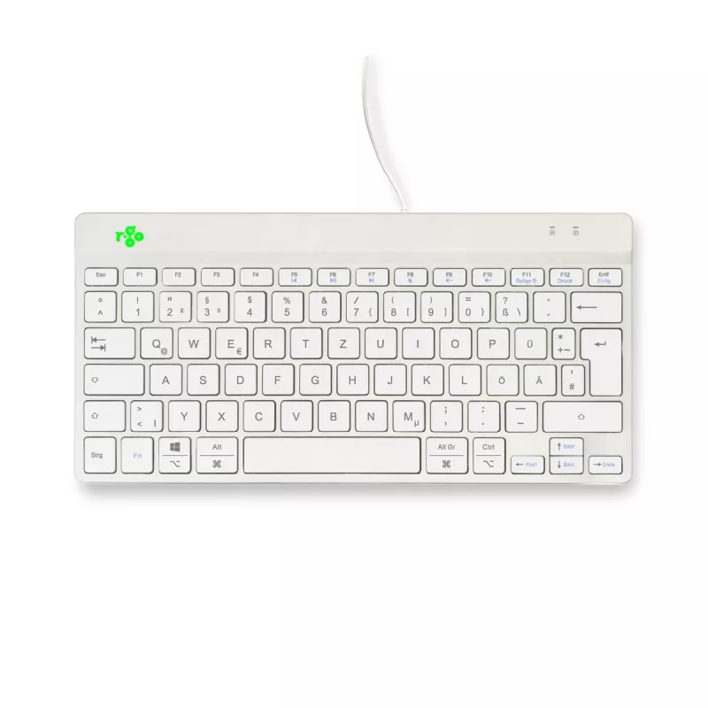 R-Go Tools Ergonomic keyboard R-Go Compact Break, compact keyboard with break software, QWERTZ (DE), wired, white