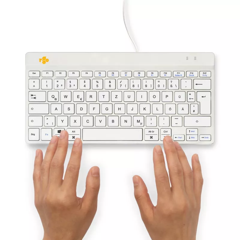 R-Go Tools Ergonomic keyboard R-Go Compact Break, compact keyboard with break software, QWERTZ (DE), wired, white