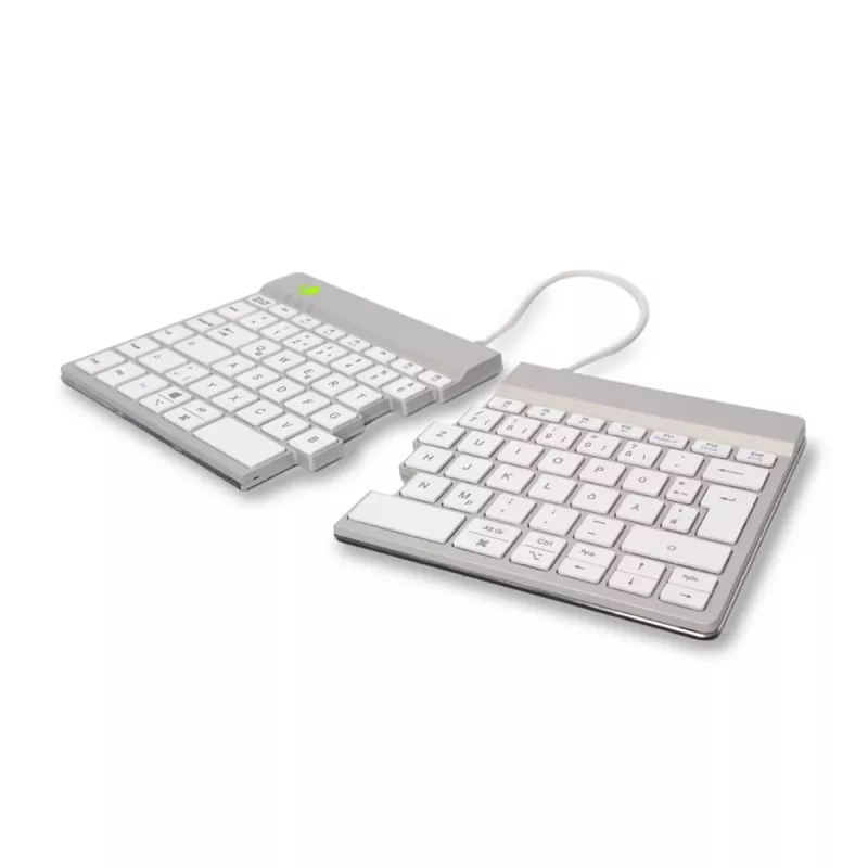R-Go Tools Ergonomic keyboard R-Go Split Break with break software, ergonomic split keyboard, QWERTZ (DE), Bluetooth, white