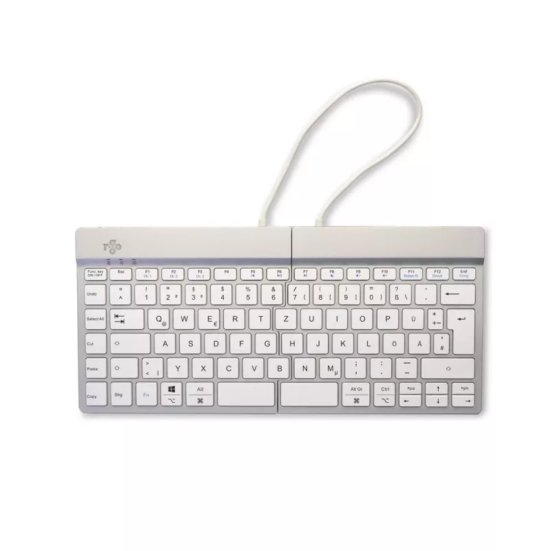 R-Go Tools Ergonomic keyboard R-Go Split Break with break software, ergonomic split keyboard, QWERTZ (DE), Bluetooth, white