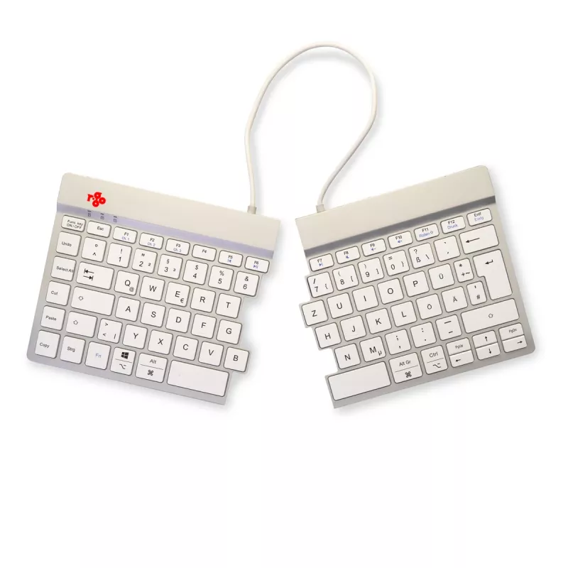 R-Go Tools Ergonomic keyboard R-Go Split Break with break software, ergonomic split keyboard, QWERTZ (DE), Bluetooth, white
