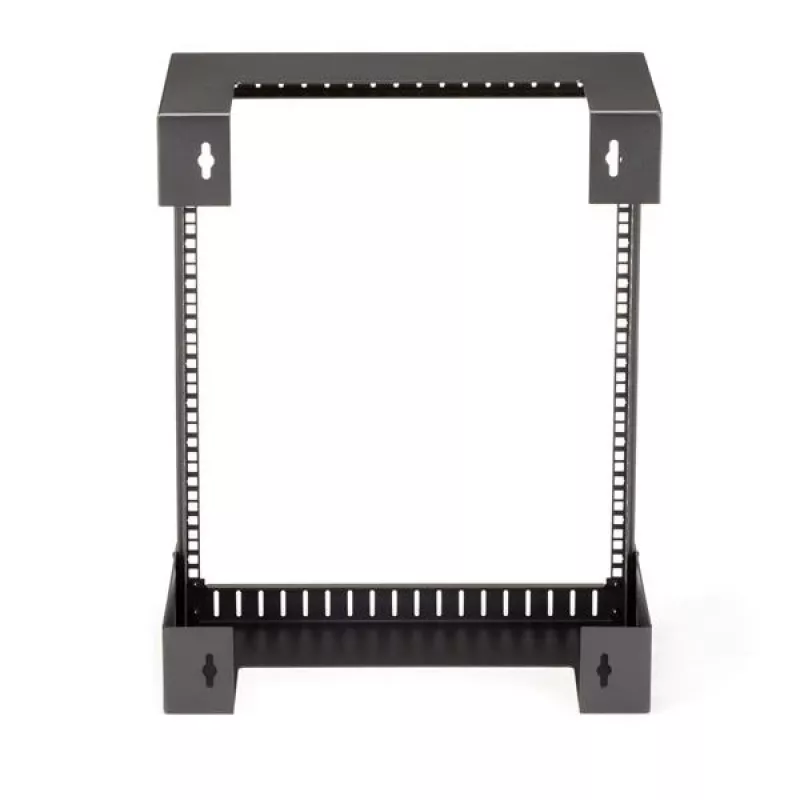 StarTech.com 12U 19 inch Wall Mount Network Rack - 12 inch Deep 2 Post Open Frame Server Room Rack for Data/AV/IT/Computer Equipment/Patch Panel with Cage Nuts & Screws 200lb Capacity, Black (RK12WALLO)