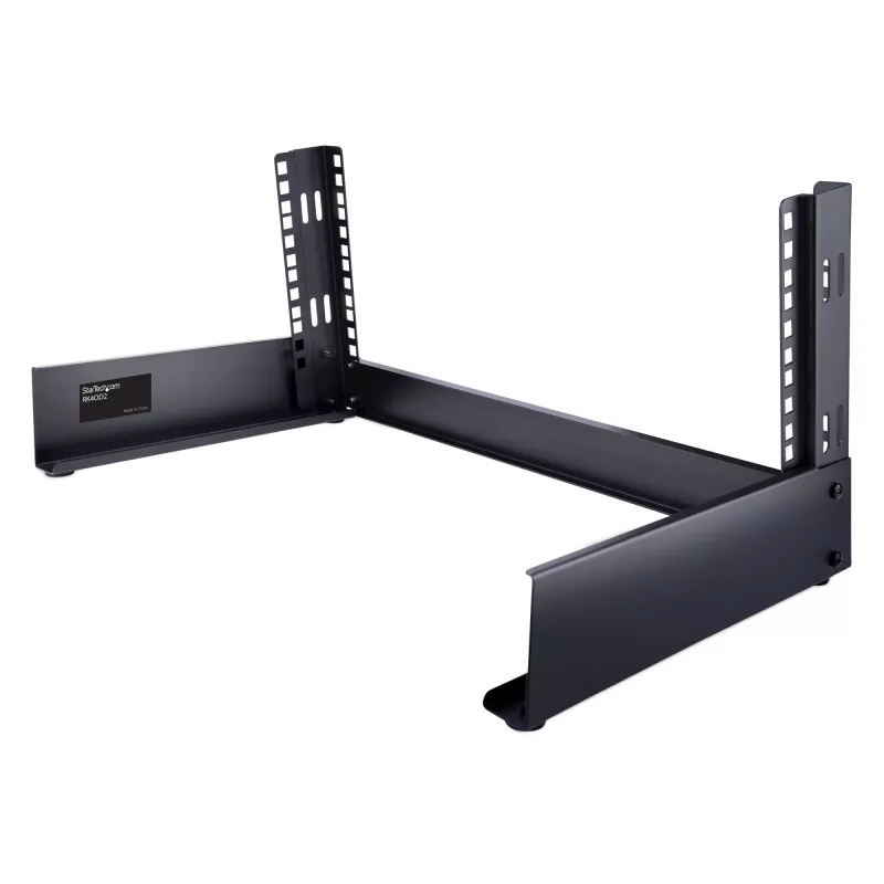 StarTech.com 4U 2-Post Open Frame Desktop Rack, 19 inch Free Standing Server Rack, Black