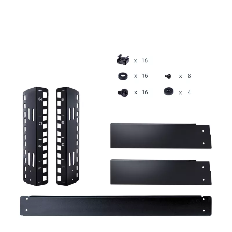 StarTech.com 4U 2-Post Open Frame Desktop Rack, 19 inch Free Standing Server Rack, Black