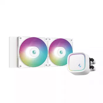 All-in-one liquid cooler DeepCool LE520 WH — 120 mm fan, 220 W TDP, white, supports LGA 1150/1151/1155/1200/1700 and AM4/AM5