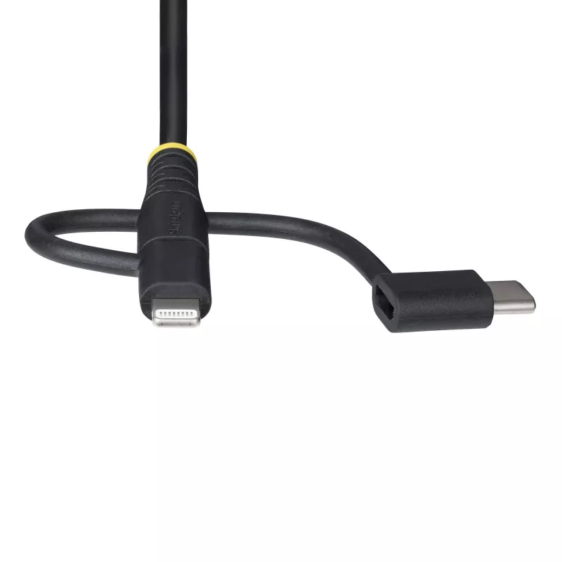 StarTech.com 3.3ft (1m) Rugged USB Multi Charging Cable, USB to Lightning/Micro-USB/Type-C, Apple MFi Certified, Aramid Jacket, Universal 3-in-1 USB Charger Cord for iPhone/iPad/Android