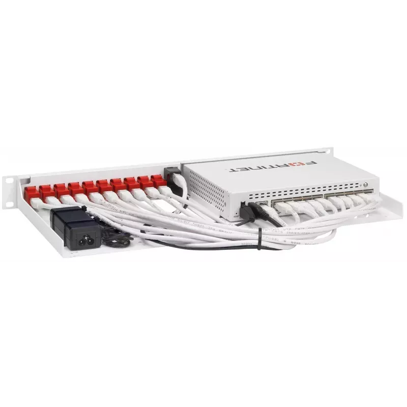 Rackmount.IT RM-FR-T10 1U 19 inch Rack Mount Kit for FortiGate 60E/61E - White