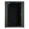Wall mounted rack LOGON RWM16U45BL 16U Black Key lock Cable management
