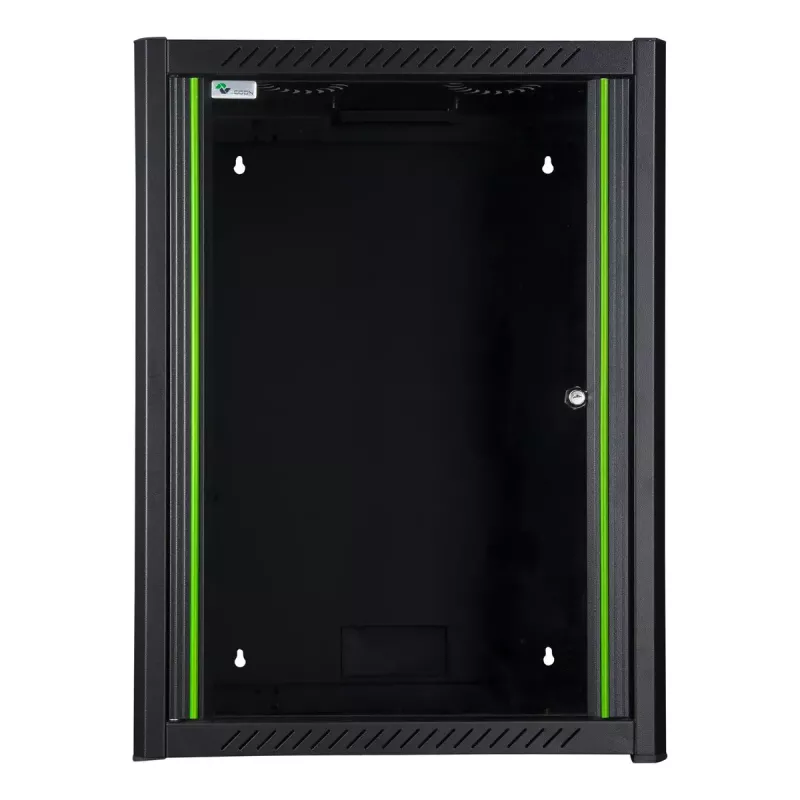 Wall mounted rack LOGON RWM16U45BL 16U Black Key lock Cable management