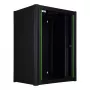 Wall mounted rack LOGON RWM16U45BL 16U Black Key lock Cable management