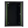 Wall mounted rack LOGON RWM16U56BL 16U Black key lock cable management