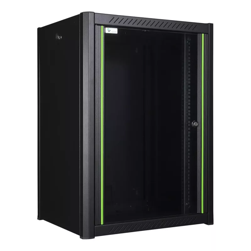 Wall mounted rack LOGON RWP16U45BL 16U Black Key lock