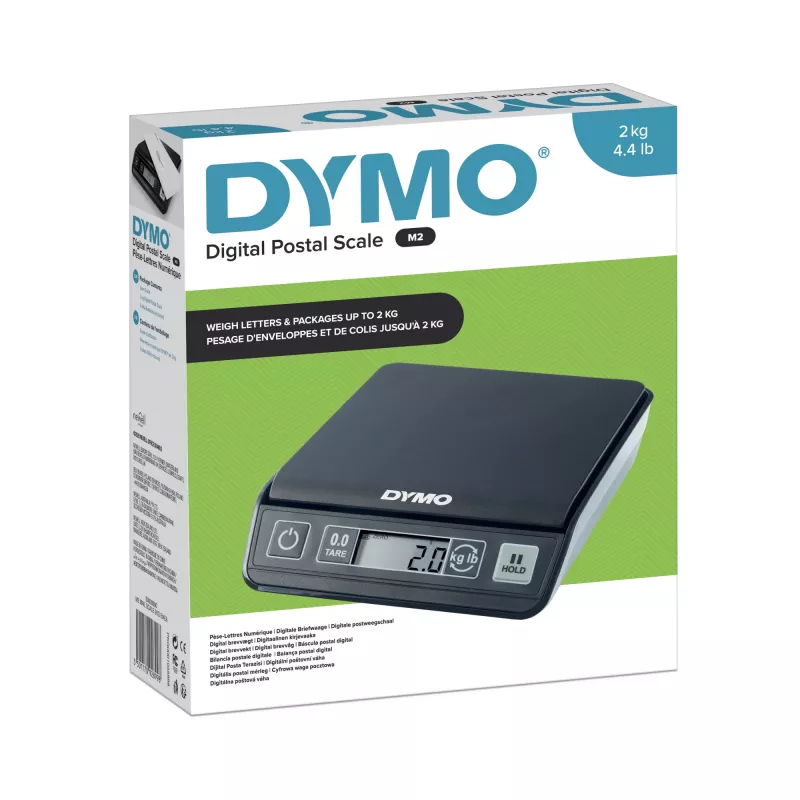 DYMO M2 Digital Shipping Scale | 2 kg Capacity USB Mailing Weighing Scale | Compact Size 18.5 cm L x 16.1 cm W x 4.4 cm H