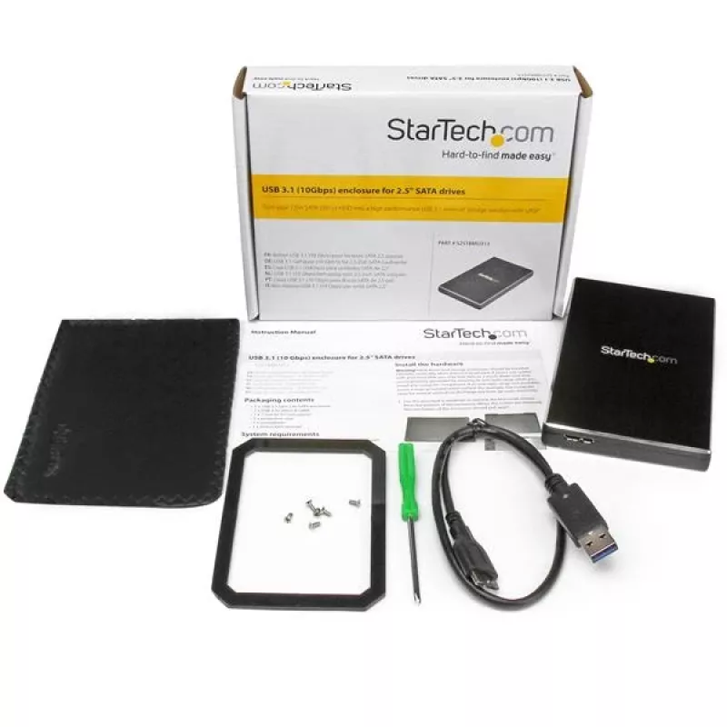 StarTech.com USB 3.1 (10 Gbps) Enclosure for 2.5” SATA Drives