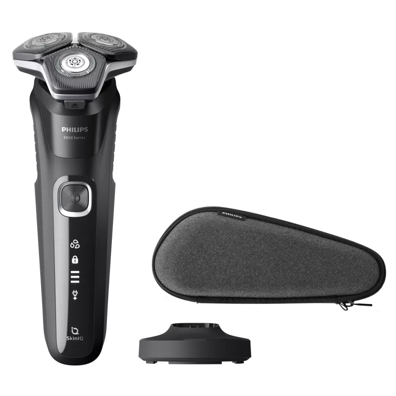 Electric rotary shaver Philips Series 5000 S5898/35 — 3-head, Wet & Dry, SteelPrecision blades, 60 min cordless