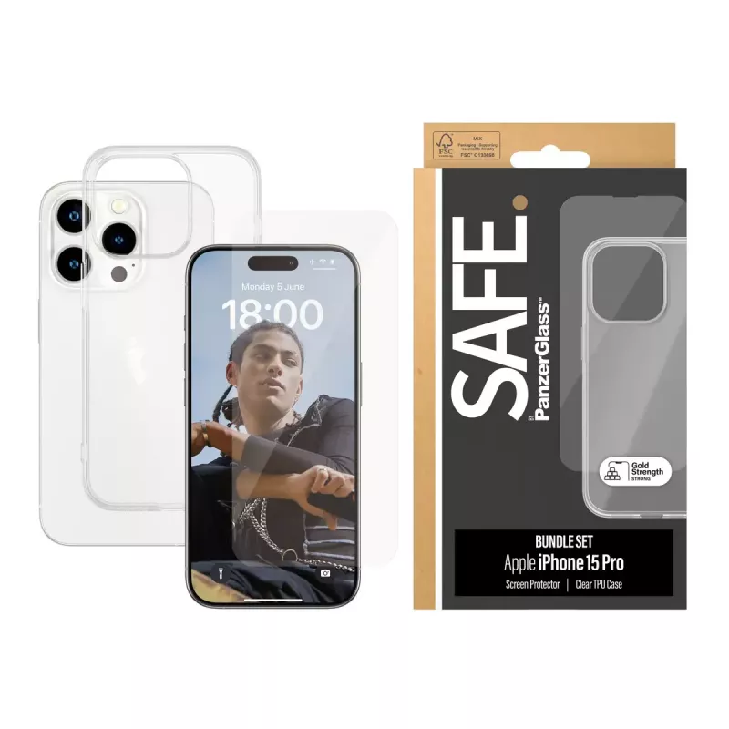PanzerGlass SAFE. by ® 2-in-1 Pack iPhone 15 Pro