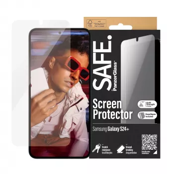 PanzerGlass SAFE. by ® Screen Protector Samsung Galaxy S24+ | Ultra-Wide Fit w. EasyAligner