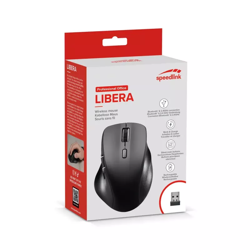 Mouse SPEEDLINK SL-630021-RRBK RF Wireless + Bluetooth
