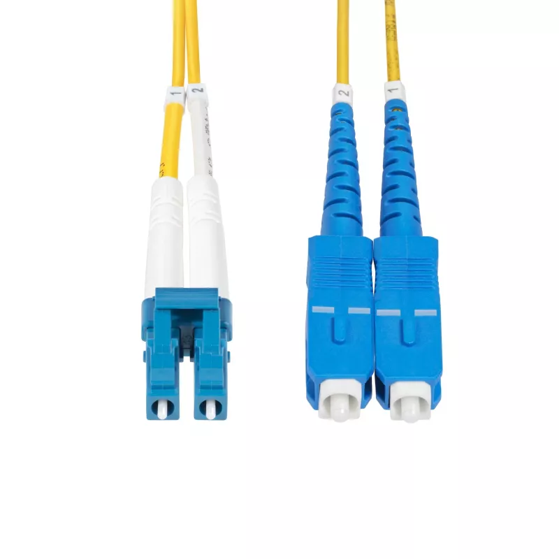 StarTech.com 15m (49.2ft) LC to SC (UPC) OS2 Single Mode Duplex Fiber Optic Cable, 9/125µm, 100G, Bend Insensitive, Low Insertion Loss - LSZH Fiber Jumper Cord