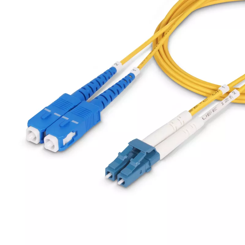 StarTech.com 15m (49.2ft) LC to SC (UPC) OS2 Single Mode Duplex Fiber Optic Cable, 9/125µm, 100G, Bend Insensitive, Low Insertion Loss - LSZH Fiber Jumper Cord