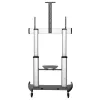 StarTech.com Mobile TV Stand - Heavy Duty TV Cart for 60-100 inch Display (100kg/220lb) - Height Adjustable Rolling Flat Screen Floor Standing on Wheels - Universal Television Mount w/Shelves