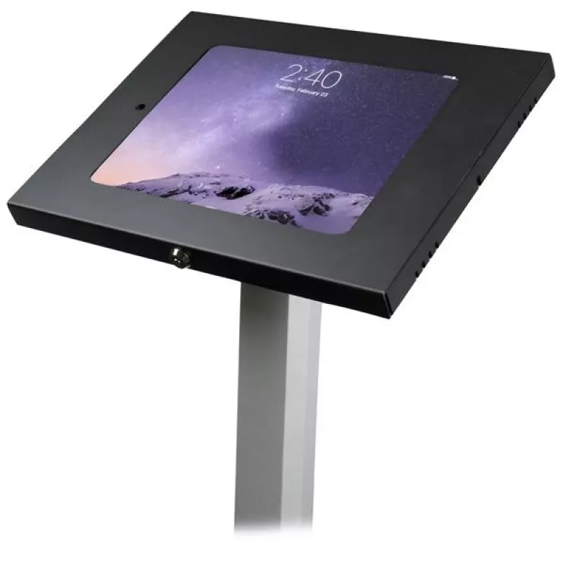 StarTech.com Secure Tablet Floor Stand - Anti-Theft, Black, Silver, Tablet, Multimedia stand, Aluminium, Plastic, Steel, 1.5 kg, 24.6 cm (9.7 inch)