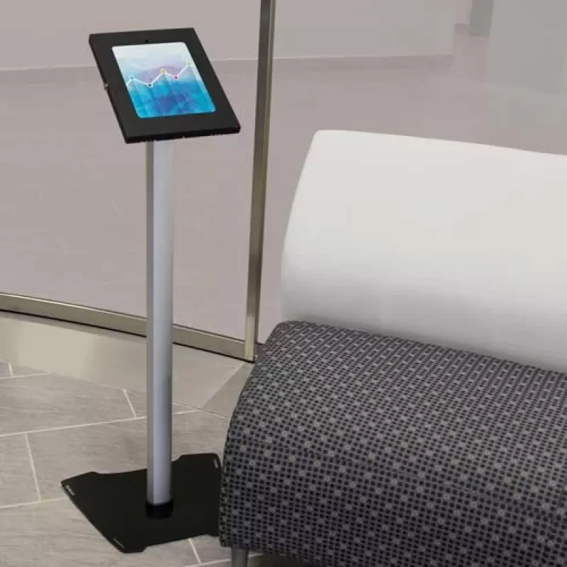 StarTech.com Secure Tablet Floor Stand - Anti-Theft, Black, Silver, Tablet, Multimedia stand, Aluminium, Plastic, Steel, 1.5 kg, 24.6 cm (9.7 inch)